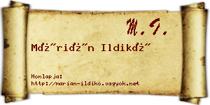 Márián Ildikó névjegykártya